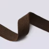 Kraftig bomullswebbing - Umber, Mørk brun 25 mm