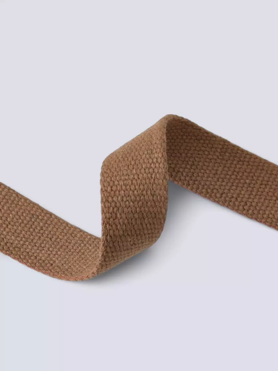 Kraftig bomullswebbing - Camel 25 mm