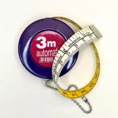 Målebånd 3MTR Inch/CM automatisk opprulling med kort kjede