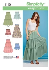 Simplicity 1110 Tiered Skirts Misses Sewing Pattern Sizes XXS-XXL 4 - 26 EasyUC Pattern