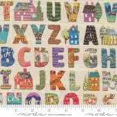 Moda Fabrics – Paper Hamlet Quilt Fabric - Alphabet in Paper Cream/Multi 39564 11