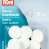 Double Linen knapper 15 mm hvit