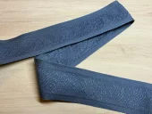 Jaquardbånd - Blågrå brodert 50 mm