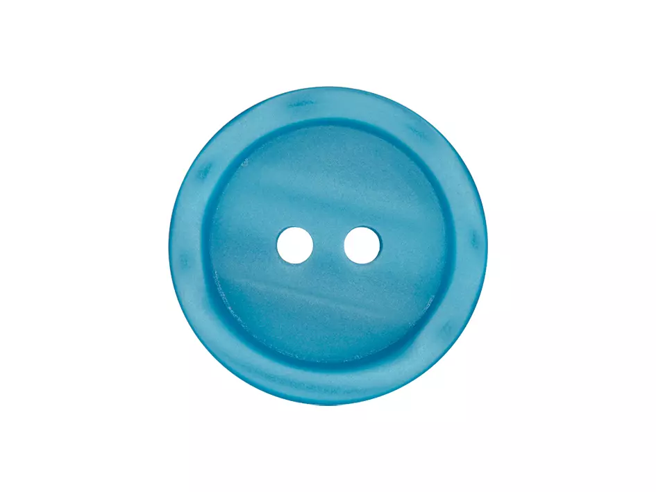 Knapp 2-hull 23mm Turkisblå