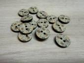 Knapp 2-hull 13mm Lys gul med med prestekrager