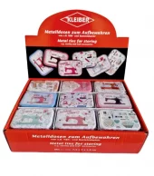 Metallboks 7.5x5x1.9cm Søte symotiv - assorterte, 9 ulike motiver