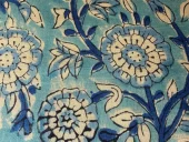 Anouska - Blokktrykket stoff fra India, voile