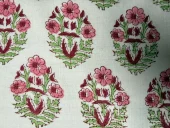 Anouska - Blokktrykket stoff fra India, voile