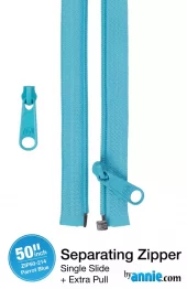 50" Separating Zipper + Extra slide - Turquiose-212