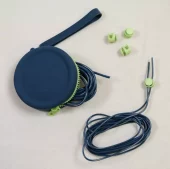 Fargerik pouch, marin, med vaiere og 4 vaierlåser