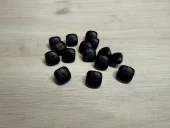 Treknapp 15mm "Lærimitasjon" sort