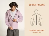 Wardrobe By Me – Zipper Hoodie symønster, Papir