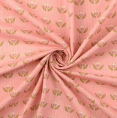 Bomullspoplin - Vintage Light Pink Flowers