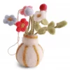 Vase w/Stripes & Flowers