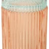 Bonbonniere m/striper, rød/lys mint, 22xø10 cm