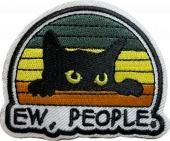 Strykemerke - Kattemotiv med tekst: EW, PEOPLE