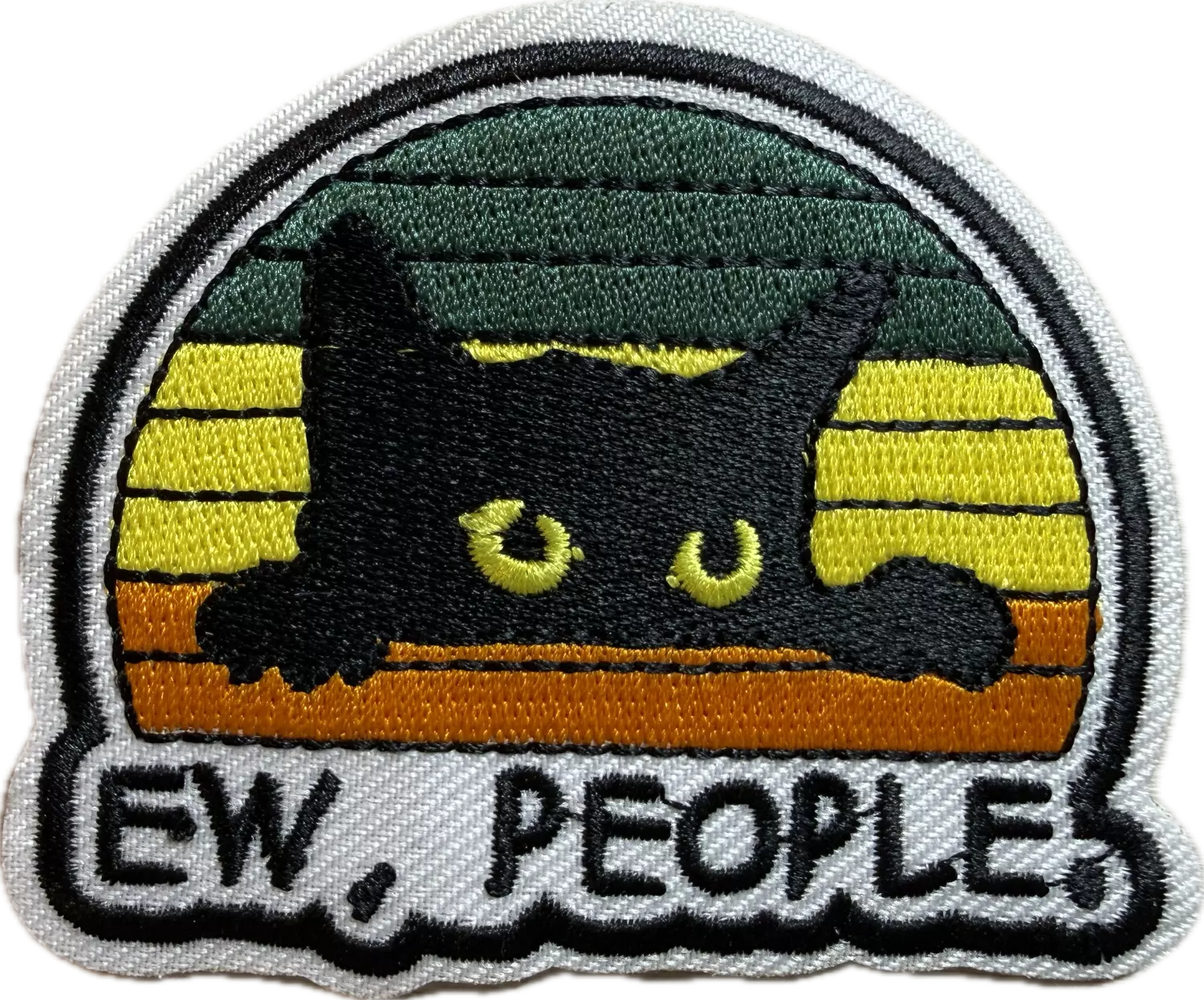 Strykemerke - Kattemotiv med tekst: EW, PEOPLE