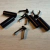 Metal Cord Ends, 4 Pieces, Black