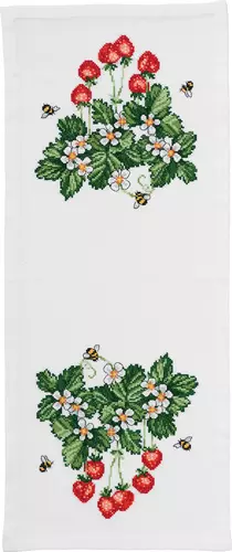 Jordbær 26x64cm, korssting