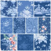 Tilda - Fat Quarter Bundle Dark Something Blue, 10 stk 53 x 48 cm Forhåndsbestilling!Lanseres 1 juni