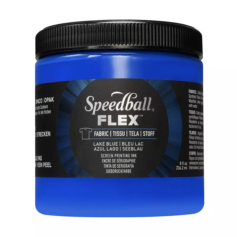 Speedball FLEX Fabric Screen ink 237ml – Lake Blue (klarblå)