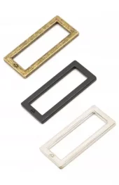 ByAnnie - Rectangle Ring - 1½" - Set of Two Black Metal