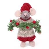 Small Grey Mouse w/Garland