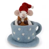Mouse in Blue Coffee Cup
