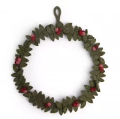 Big Green Wreath w/Red Berries w/Hanger