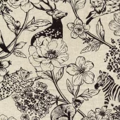Kokka Fabrics - Echino Wonder Cotton Linen Canvas - Monochrome EKX-98170-70B
