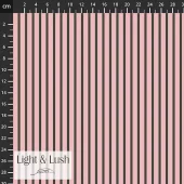 Light & Lush - Cotton Poplin 34-030, Sort striper på rosa bakgrunn