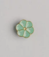 Knapp metall -  Øye 15 mm blomst Mint