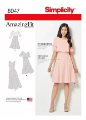 Simplicity  8047 ewing Pattern Amazing Fit Misses' Dress in Slim, Average and Curvy Fit