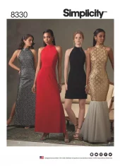 Simplicity  8330 Sewing Pattern Misses' Dress with Skirt and Back Variations