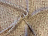 Chanelstoff i dempet rosa med lurex - ull/polyester blanding