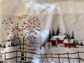 Gardinkappe - Jul, Vinterlandskap 30 cm