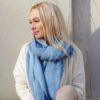 Basic wool scarf, light blue