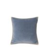 Velvet cotton pillow cover with edge, blue