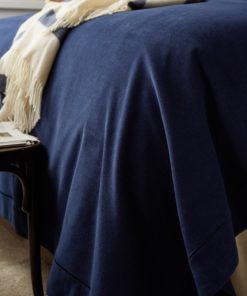 Hotel Velvet Bedspread dark blue