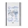 Seafood Cotton Twill Kitchen Towel, white/blue