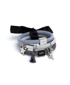 Hair ties 3pk charm combo blues w/ silver