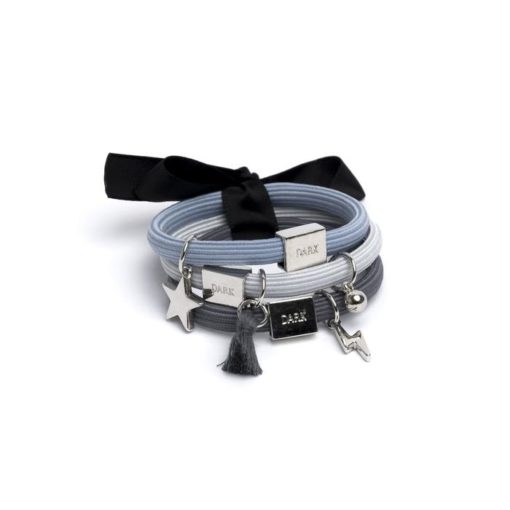 Hair ties 3pk charm combo blues w/ silver