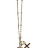 Cross charm necklace gold