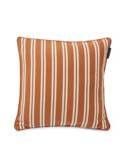 Lexington Striped Cotton Twill Pillow Cover - putetrekk - dark beige/white