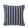 Striped Cotton Twill Pillow Cover, blue/white