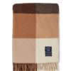 Checked Recycled Wool Throw, beige/dark gray