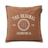 Cotton Twill Logo Message Pillow Cover, dark beige