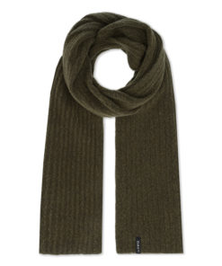Day rib knit scarf, dark olive