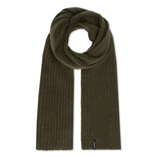 Day rib knit scarf, dark olive