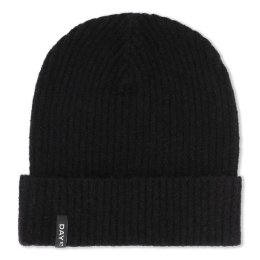 Day rib knit hat, black